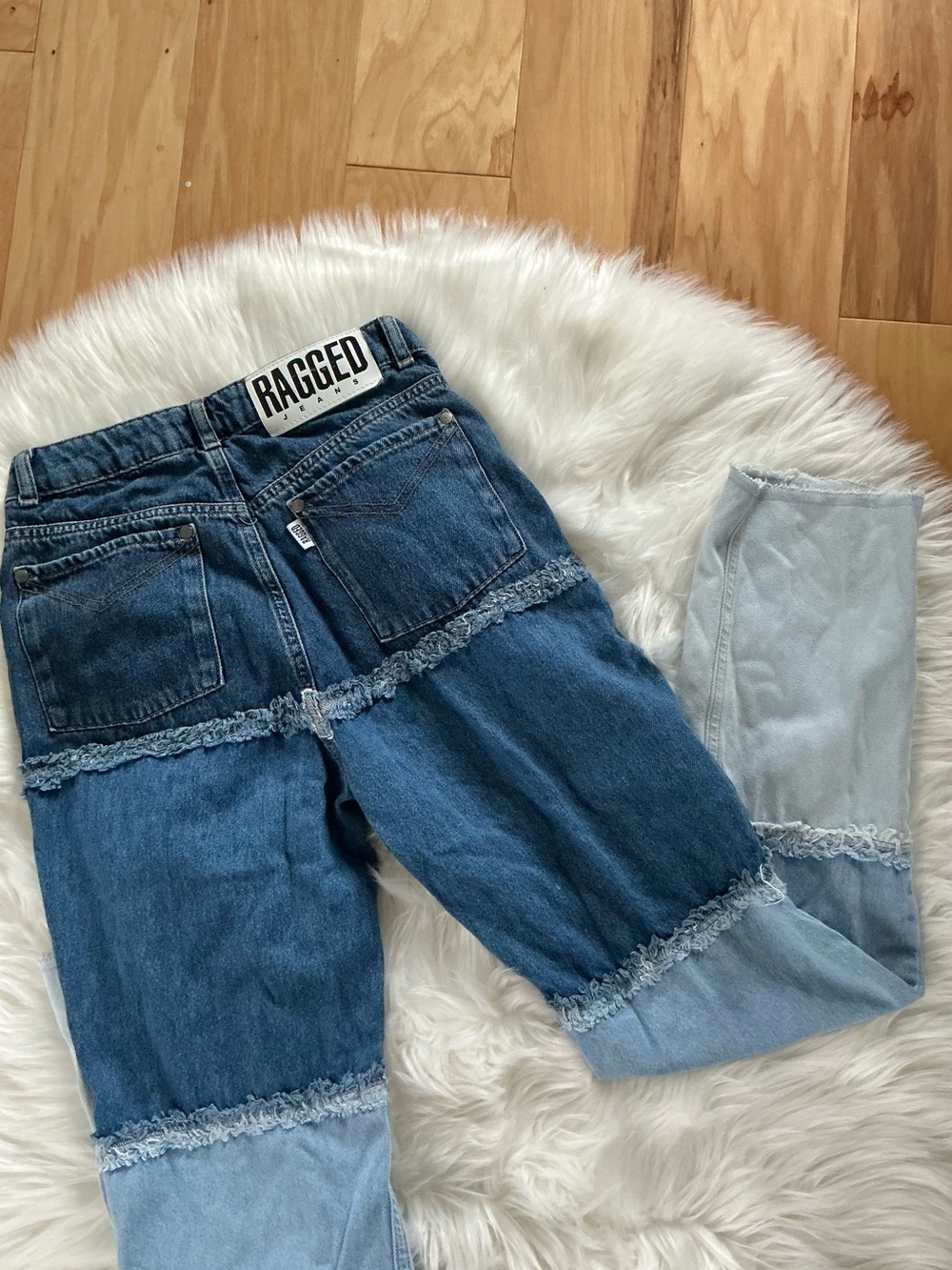 The Ragged Priest Multi-Tone Patchwork High Rise Jeans Size 26